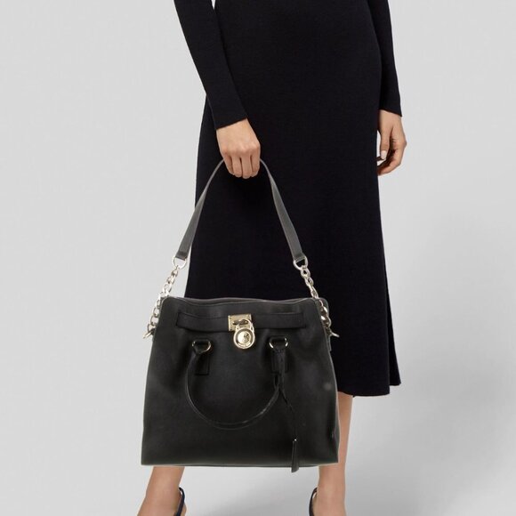 Michael Kors Hamilton Large Handbag Black - Picture 1 of 16